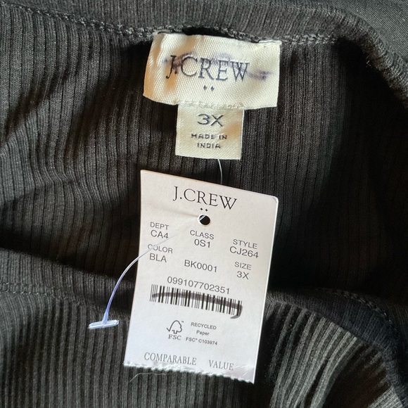 J.Crew Ribbed-knit mixy dress Black Midi Pockets Plus Size 3X NWT Capsule Basic - Picture 10 of 12